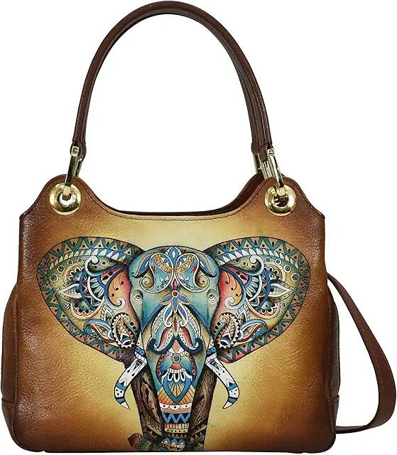 Anuschka Satchel with Crossbody Strap 708 (Elephant Mandala) Bags Cover