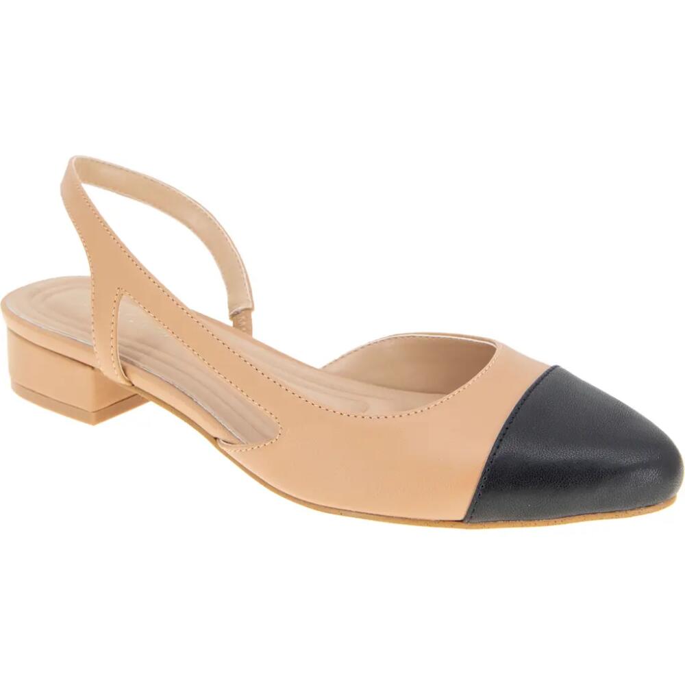 bcbg Tillie Slingback Cap Toe Pump in Tan/Black Cover