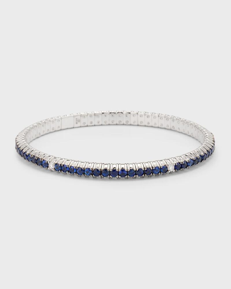 ZYDO 18K White Gold Bracelet with Blue Sapphires and White Diamonds Cover