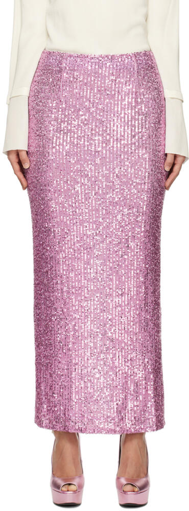 TOM FORD Purple All Over Sequins Maxi Skirt Cover