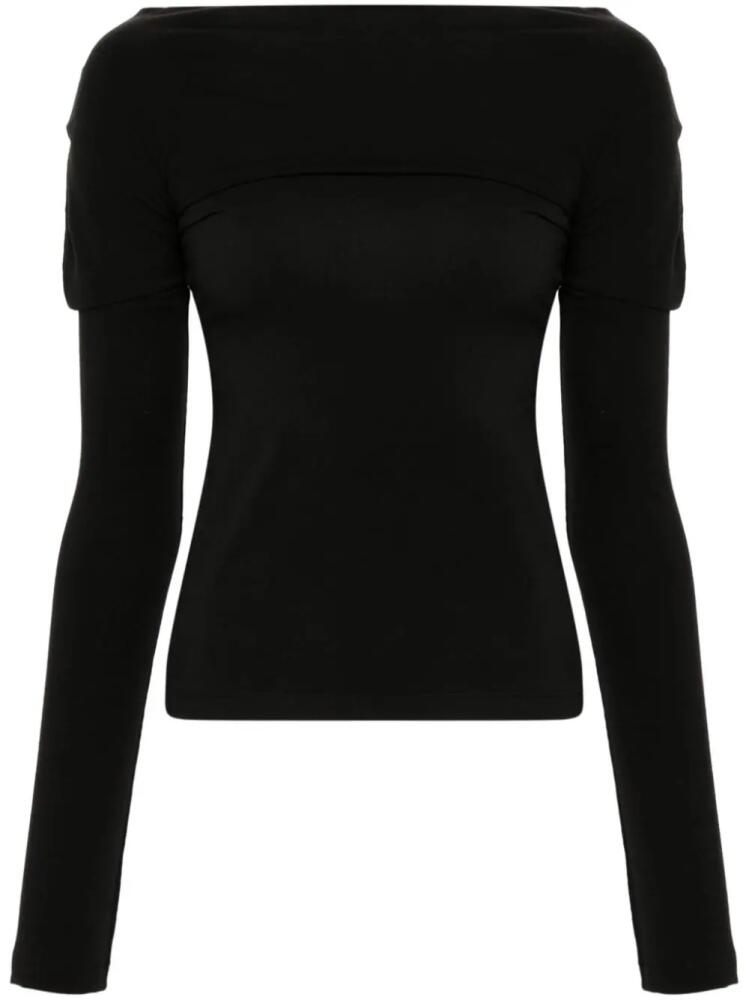 Low Classic draped-detailing top - Black Cover