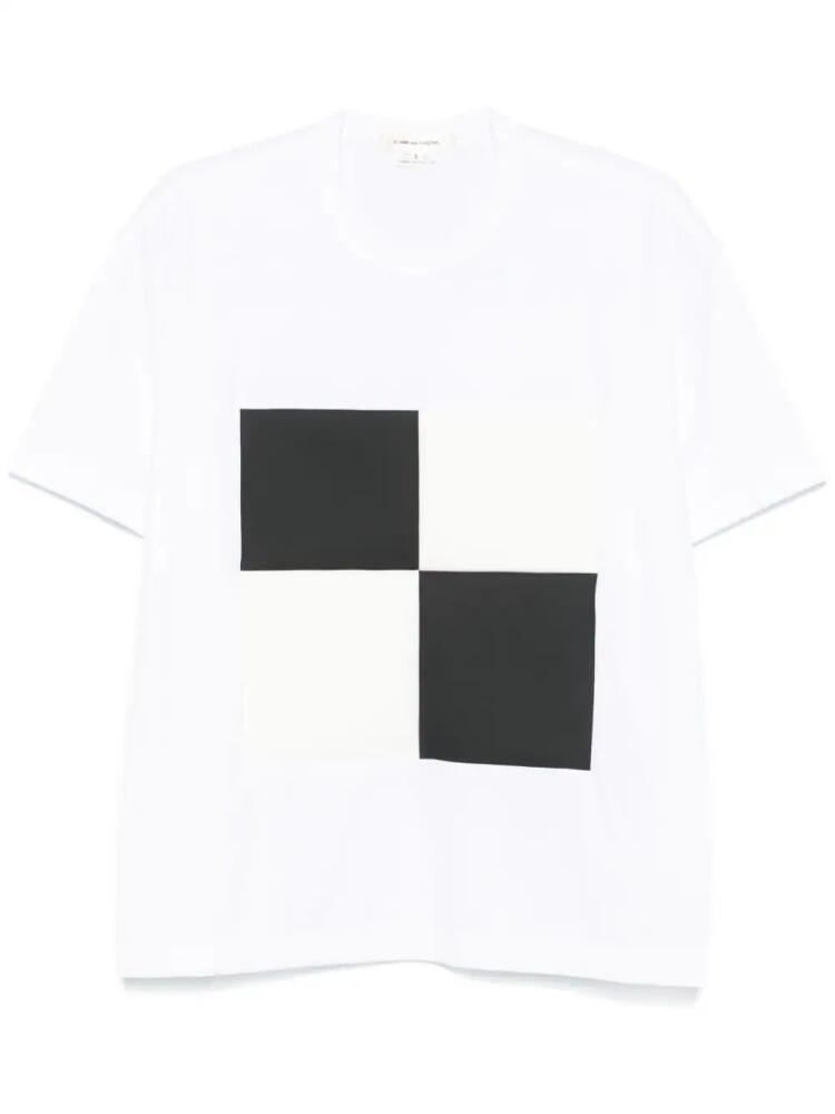 Comme Des Garçons faux-leather patch T-shirt - White Cover