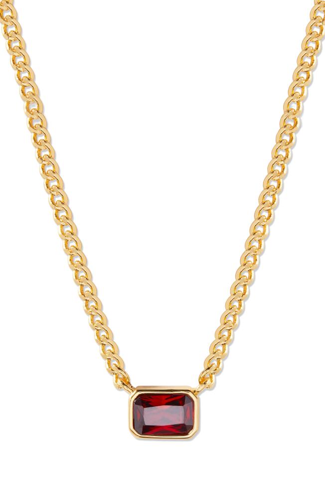 Brook and York Jane Birthstone Pendant Necklace in Gold - January Cover