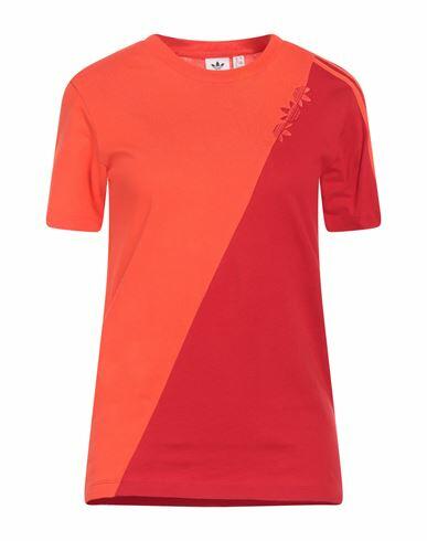 Adidas Originals Woman T-shirt Orange Cotton Cover