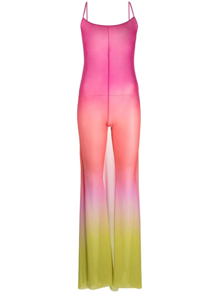 GCDS Degradé sheer tulle jumpsuit - Pink Cover