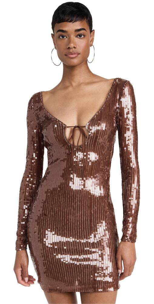 BARDOT Verona Sequin Mini Dress Chocolate Cover