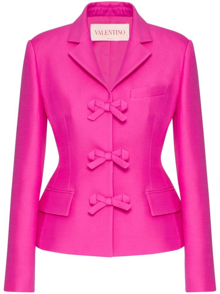 Valentino Garavani bow tie fitted blazer - Pink Cover