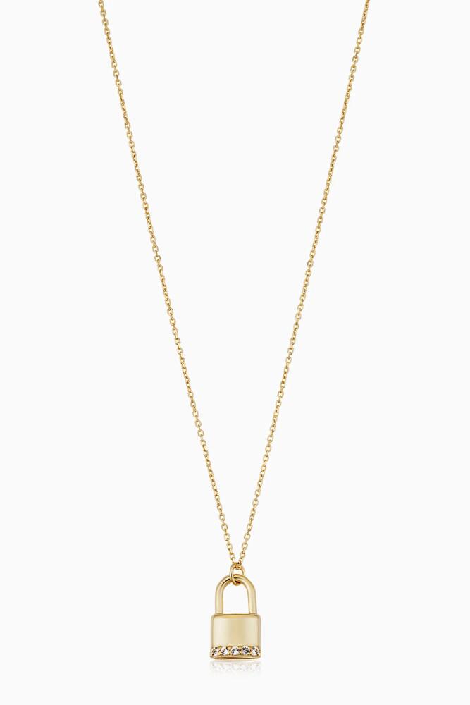 Oradina 14K Yellow Gold Lexington Lock Pendant Necklace Cover