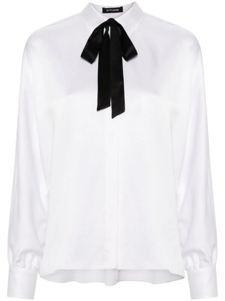 STYLAND bow-tie detail shirt - White Cover