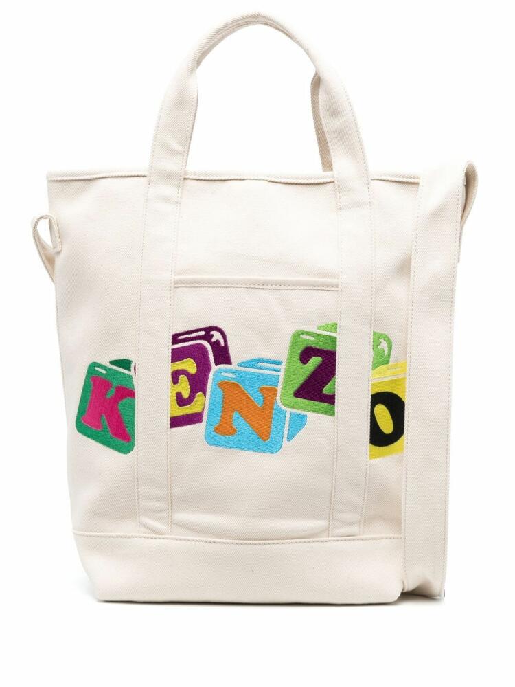 Kenzo logo-patch tote bag - Neutrals Cover