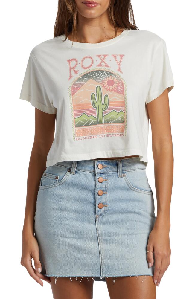 Roxy Saguaro Cotton Crop Graphic T-Shirt in Egret Cover