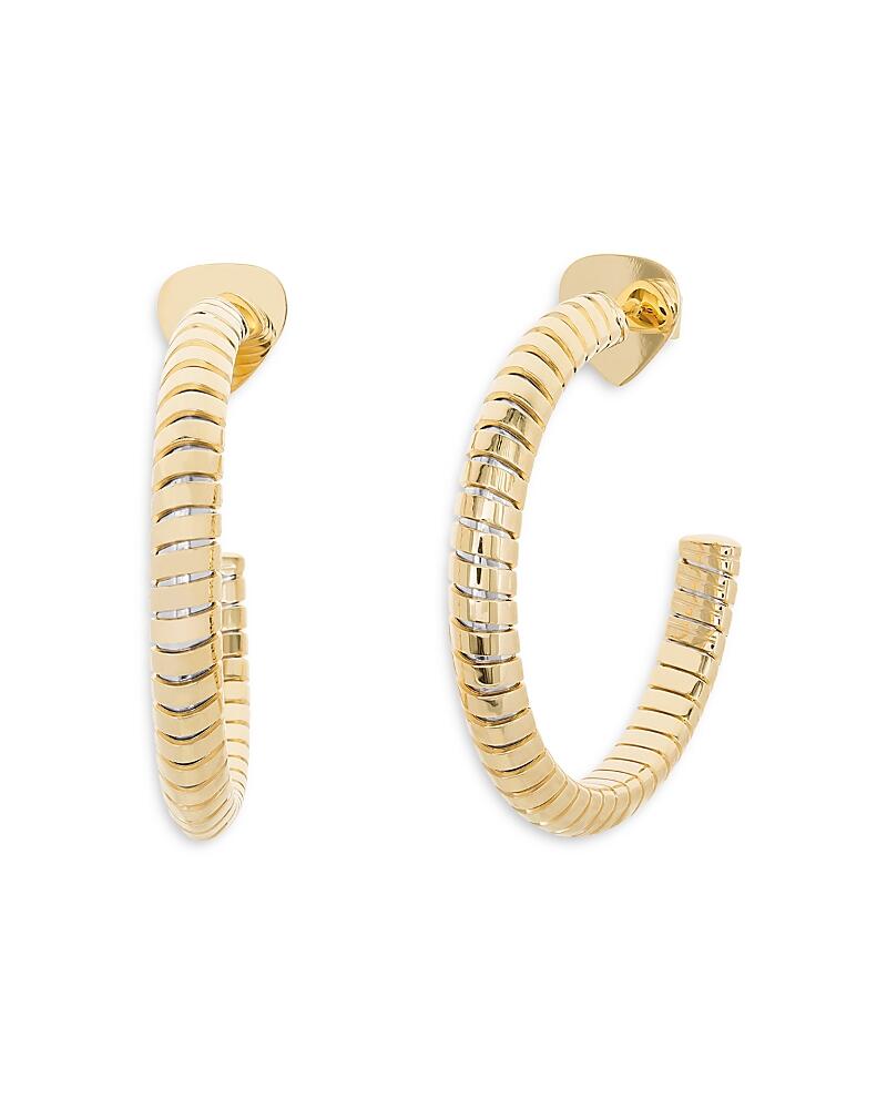 Marina B 18K Yellow Gold Trisolina Segmented Large Hoop Earrings Cover