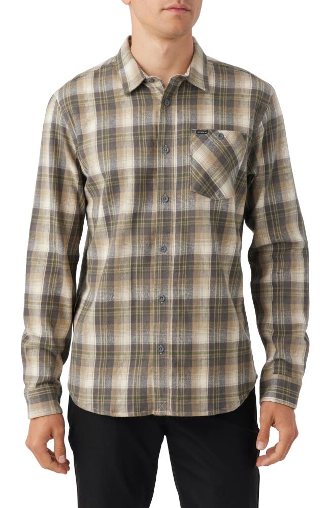 O'Neill Redmond Plaid Stretch Flannel Button-Up Shirt in Khaki Cover