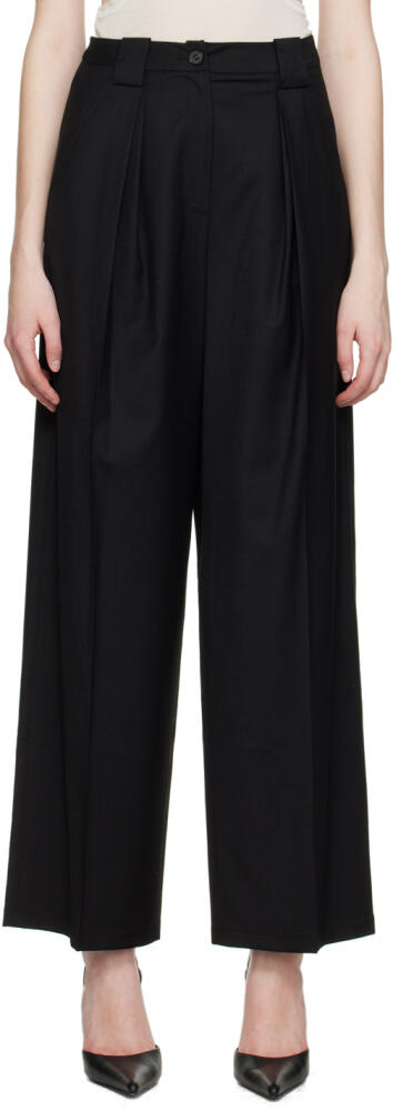 LVIR Black Tuck Trousers Cover