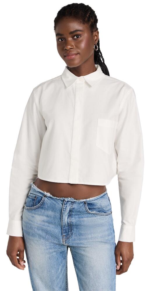 Good American Oxford Crop Shirt White001 Cover