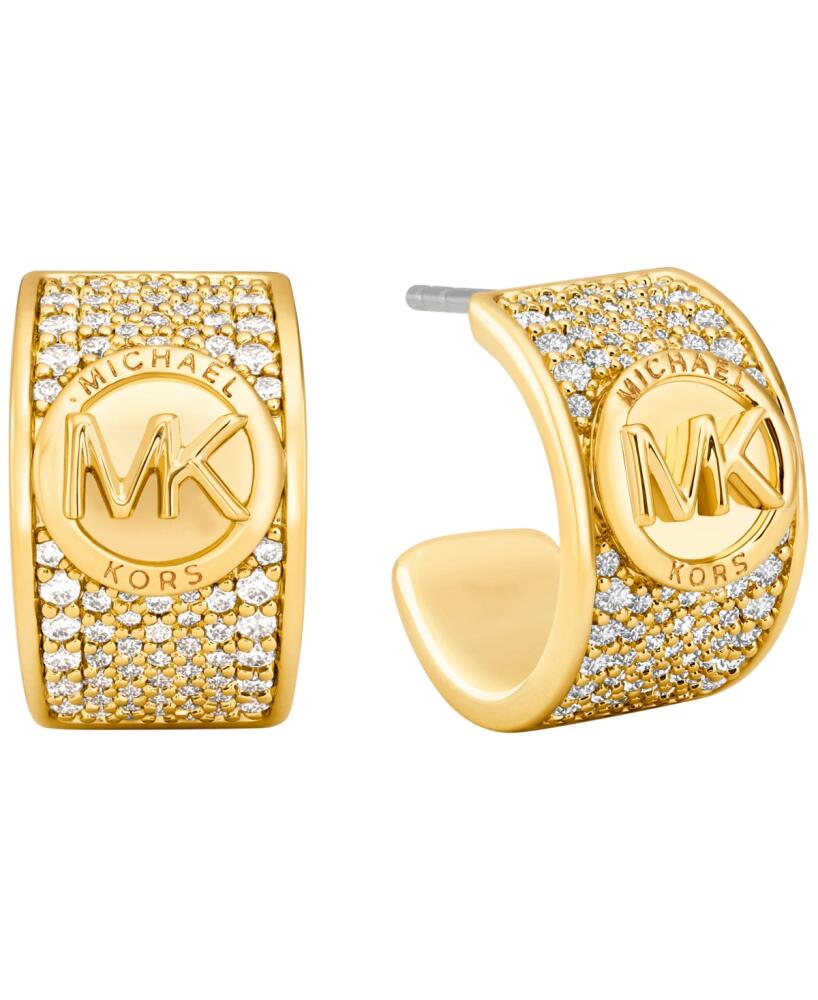 Michael Kors Pave Huggie Earrings - Gold Cover