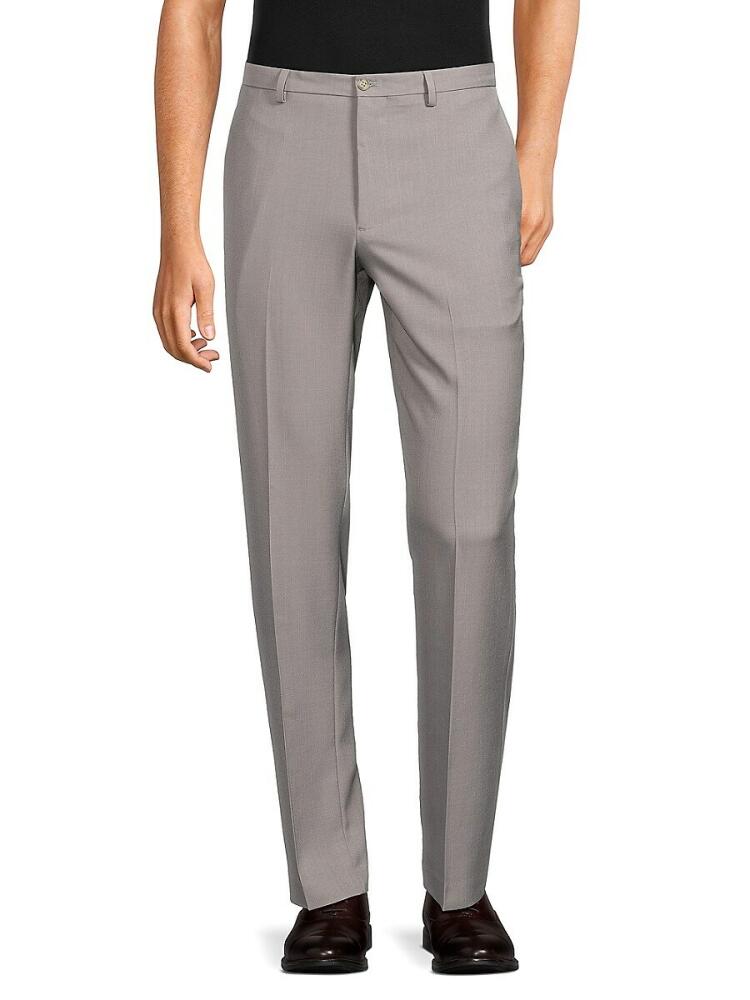 TailorByrd Men's Solid Dress Pants - Grey Cover