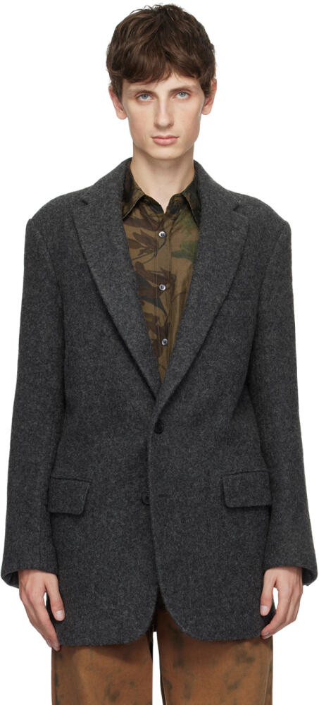 Dries Van Noten Gray Two-Button Blazer Cover