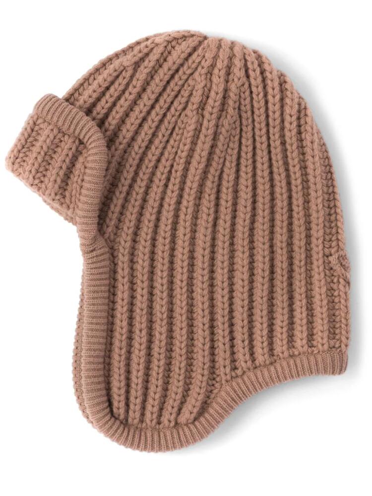 Prada ribbed cashmere trapper hat - Brown Cover