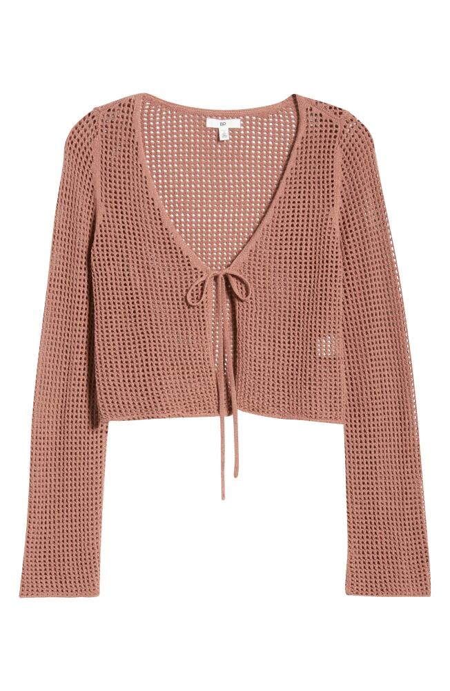 BP. Waffle Stitch Tie Front Cardigan in Brown Topaz Cover