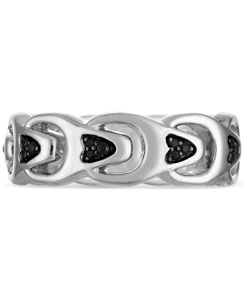 Bulova Men's Black Diamond Chain Link Motif Ring (1/5 ct. t.w.) in Sterling Silver-Plate Cover