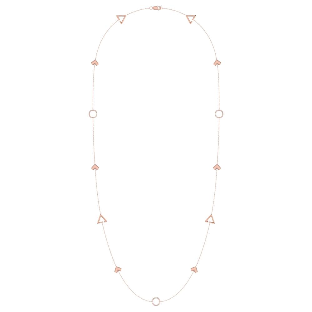 LuvMyJewelry Avani Skyline Geometric Layered Sterling Silver Diamond Necklace in 14Kt Rose Gold Vermeil Cover