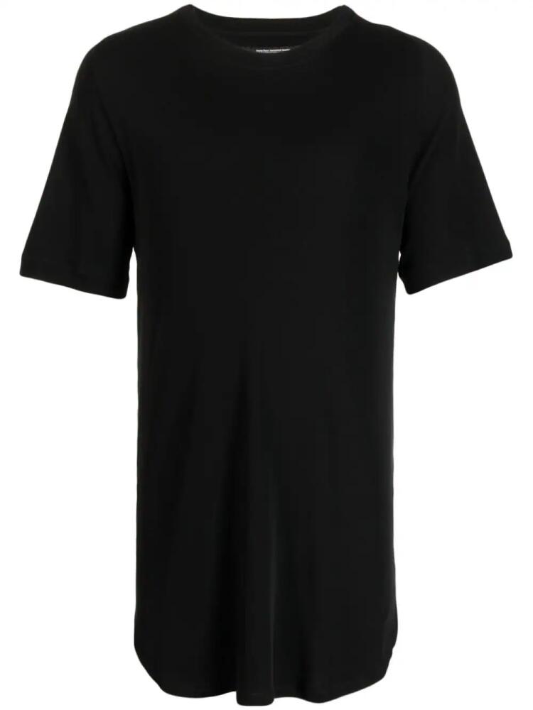 Julius curved-hem cotton T-shirt - Black Cover