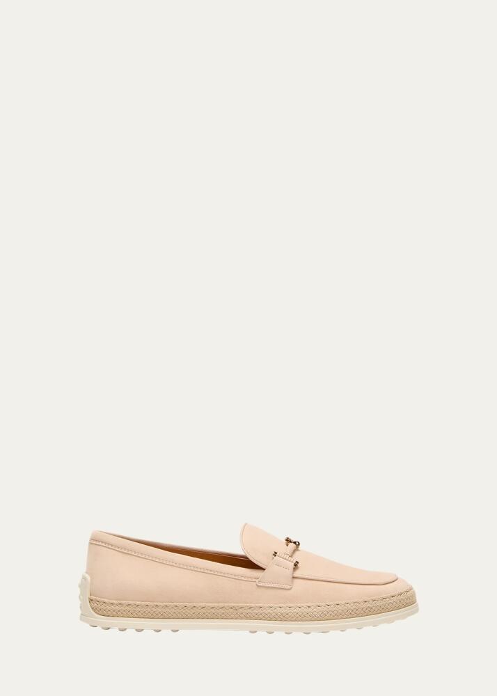 Tod's Gomma Suede T-Ring Espadrille Driver Loafers Cover