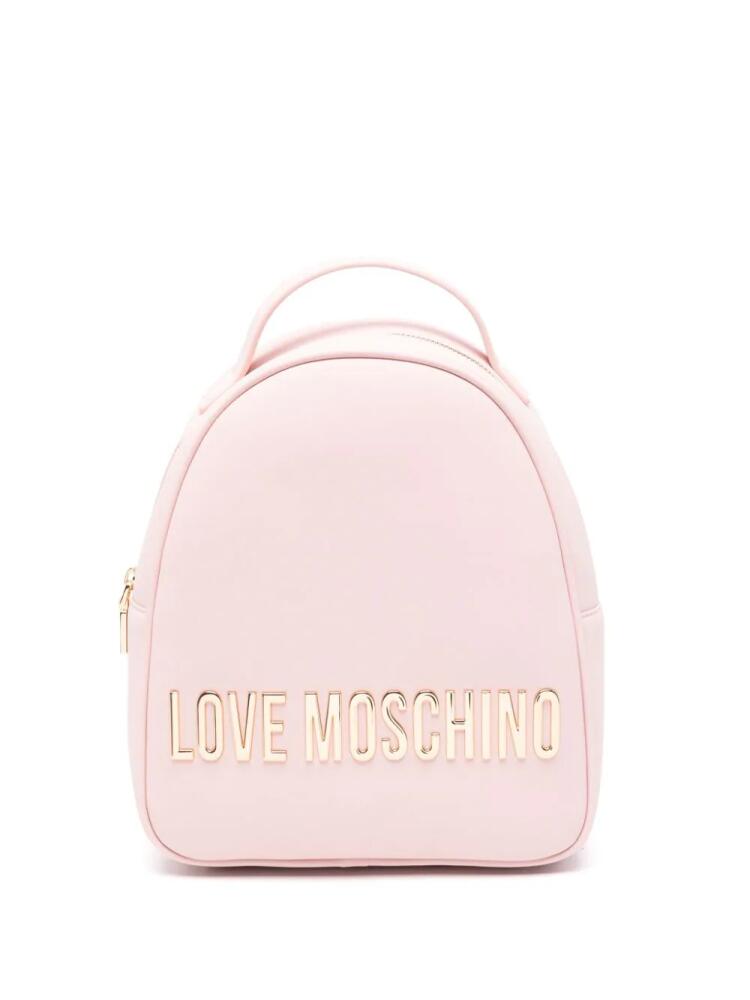 Love Moschino logo-lettering backpack - Pink Cover