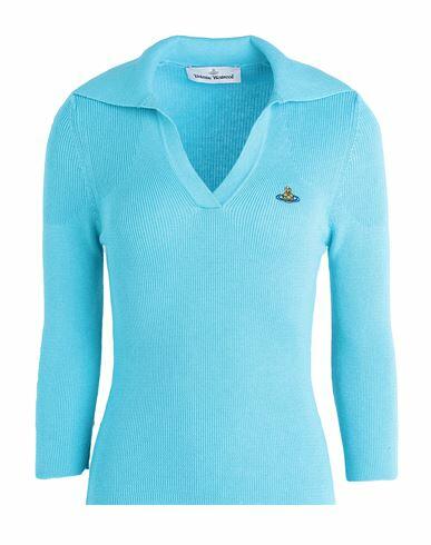 Vivienne Westwood Marina Polo Woman Sweater Turquoise Organic cotton, Cashmere Cover