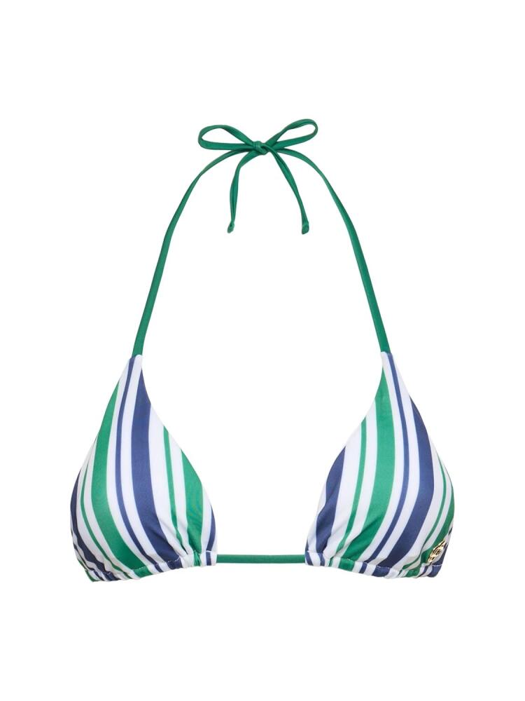 CASABLANCA Striped Tech Jersey Triangle Bikini Top Cover