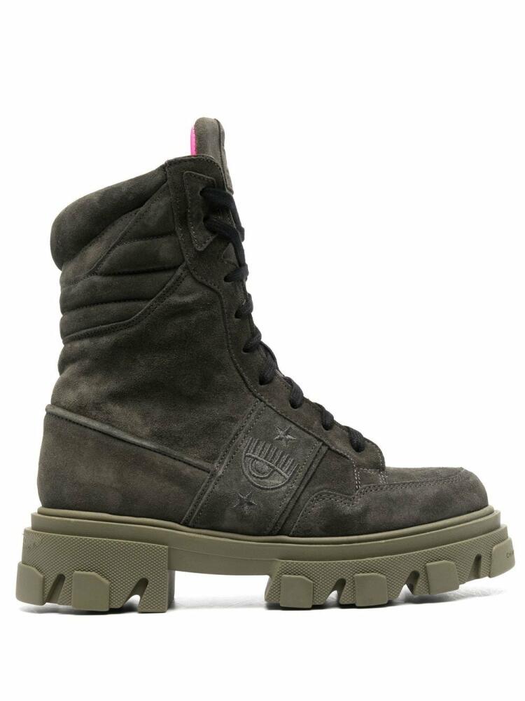 Chiara Ferragni chunky-soled lace-up boots - Green Cover