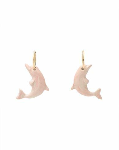 Levens Jewels Dolphine Hoops Pink Woman Earrings Blush Clay, Brass, Enamel Cover