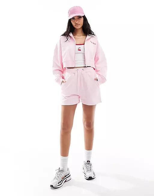 Kaiia drawstring sweat shorts in pink - part of a set Cover