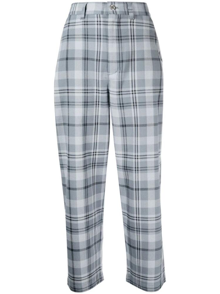 CHOCOOLATE plaid cropped trousers - Blue Cover