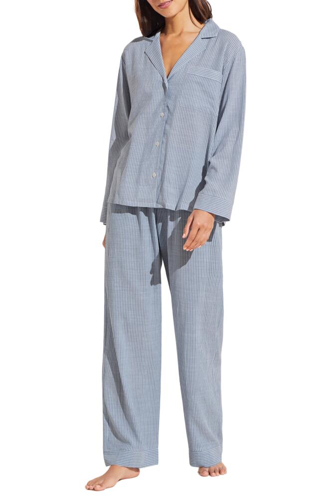 Eberjey Nautico Stripe Long Sleeve Top & Pants Pajamas in Wedgewood Cover