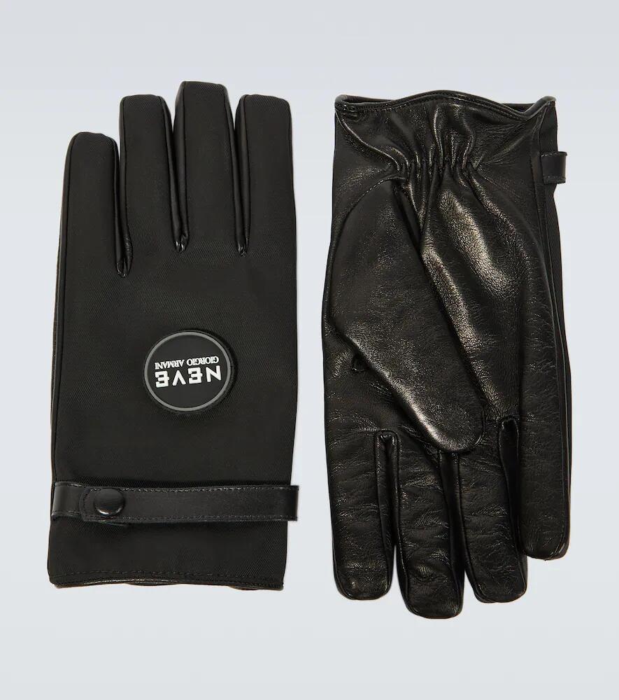 Giorgio Armani Neve leather and nylon gloves Cover