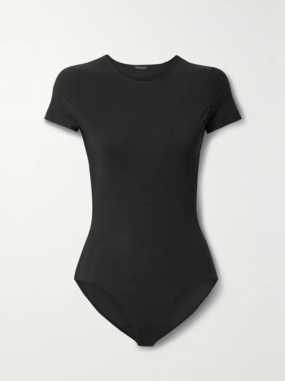 GOLDSIGN - The Jenson Stretch-jersey Thong Bodysuit - Black Cover