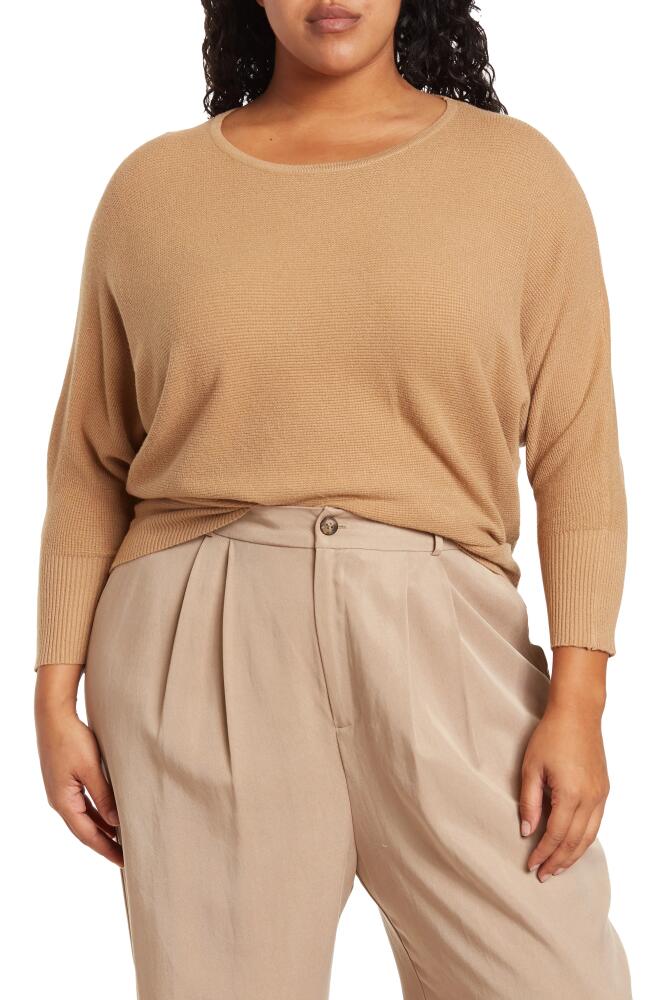 T Tahari Dolman Sleeve Thermal Sweater in Camel Cover