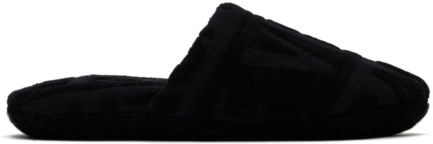 Versace Underwear Black Allover Towel Slippers Cover