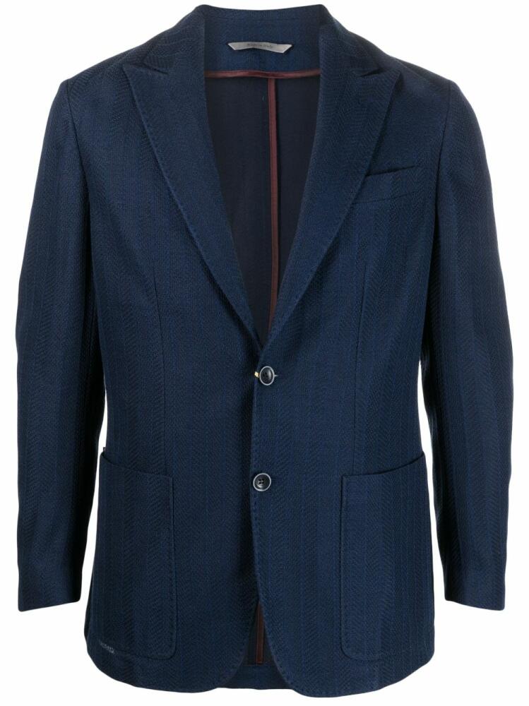 Canali pinstriped cotton blazer - Blue Cover