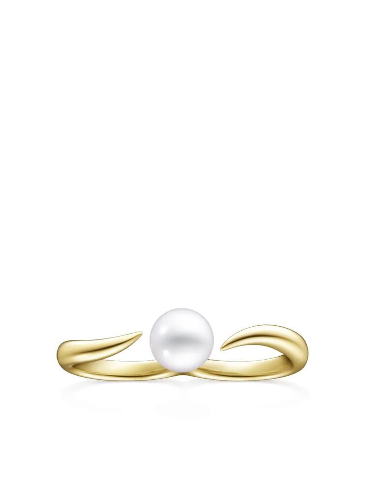 TASAKI 18kt yellow gold Collection Line Danger Horn pearl ring Cover