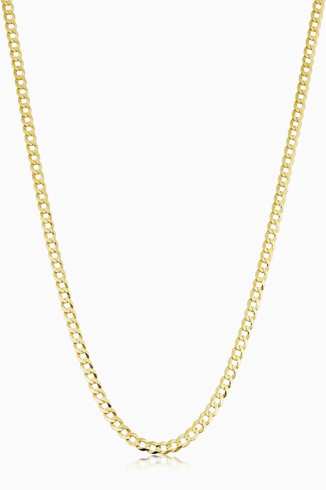 Oradina 10K Gold Carmine Curb Chain Necklace in Yellow Gold Cover