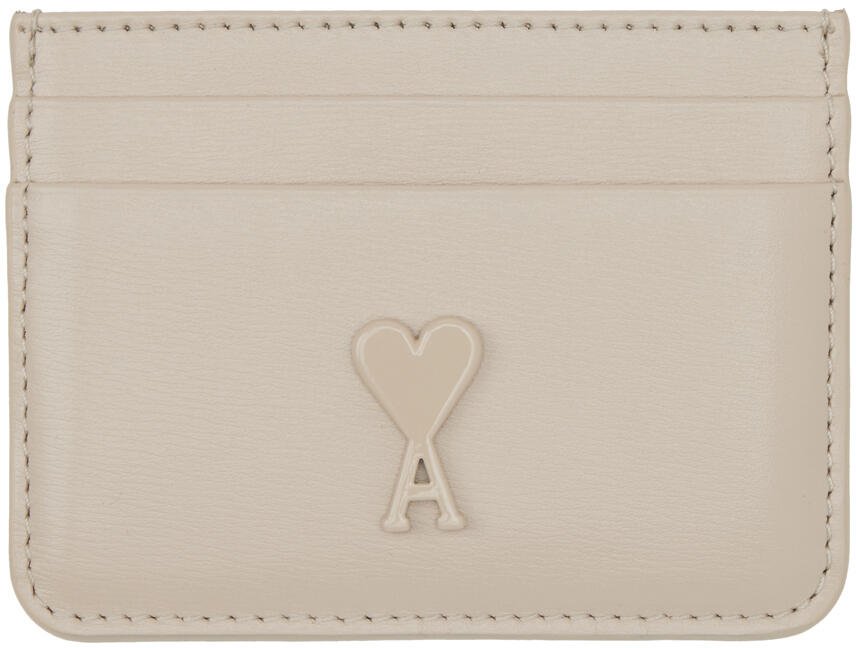 AMI Paris Beige Ami de Cœur Card Holder Cover