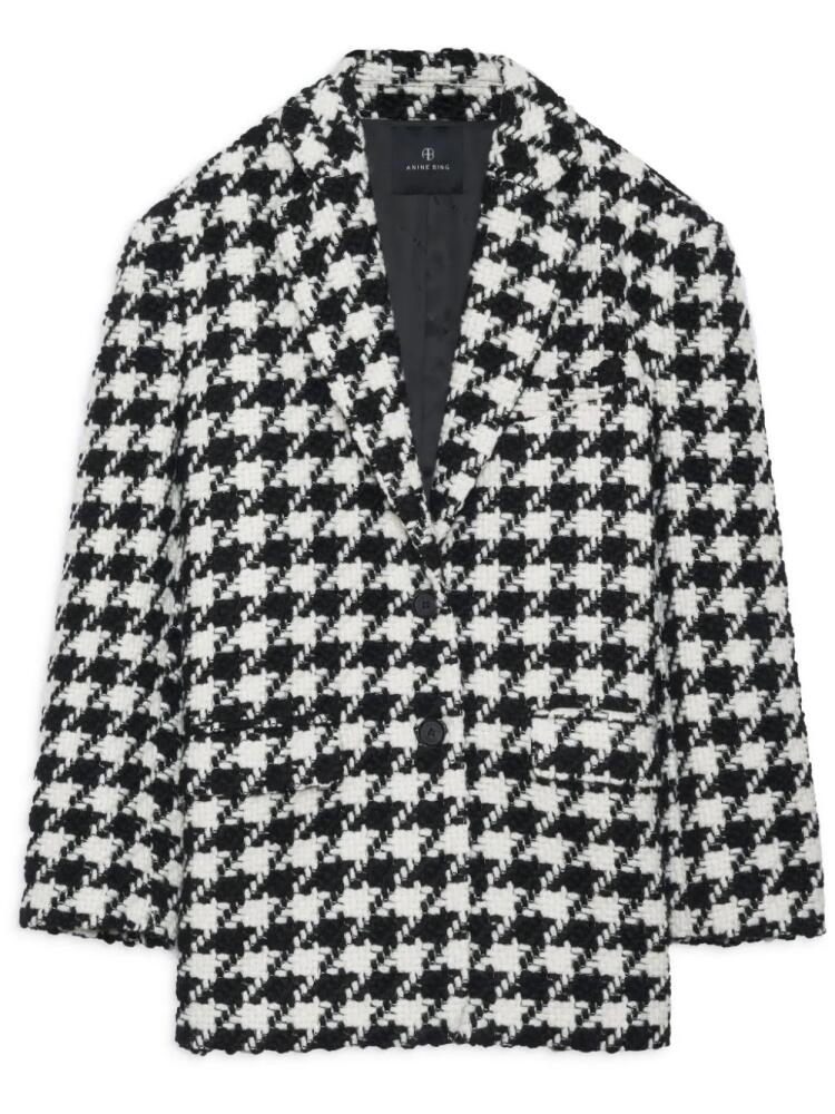 ANINE BING Quinn houndstooth blazer - Black Cover