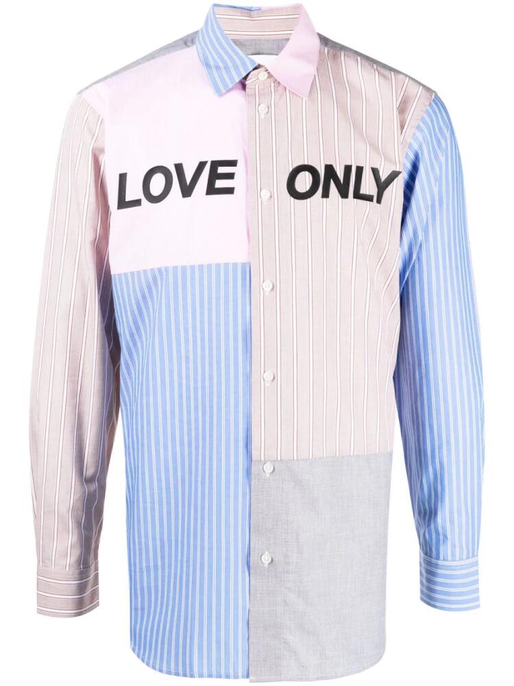 Ports V slogan-print patchwork cotton shirt - Multicolour Cover