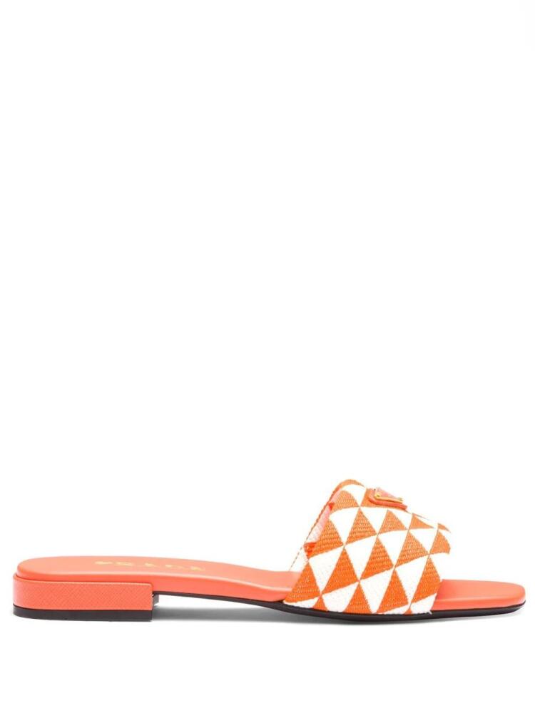 Prada geometric logo-plaque slides - Orange Cover