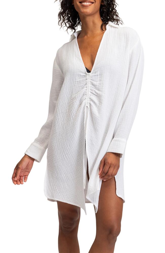 Roxy Summer Limonade Cinch Front Cover-Up Tunic in Bright White Cover