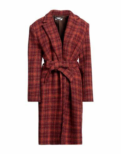 Jijil Woman Overcoat & Trench Coat Red Wool, Acrylic, Polyester, Cotton Cover