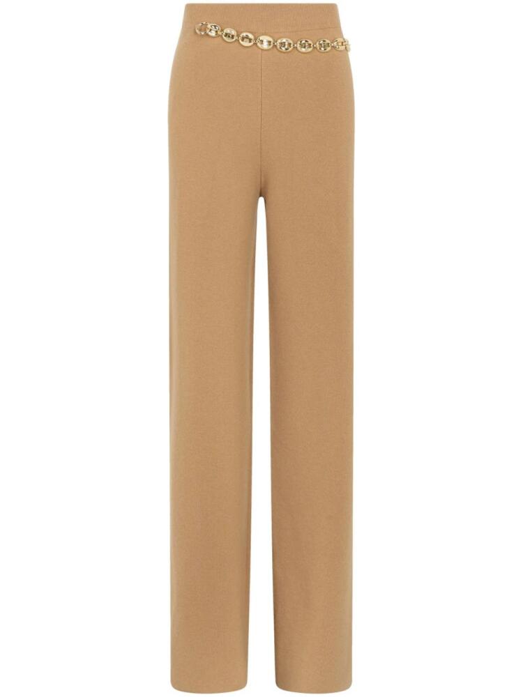 Rabanne belted knit trousers - Neutrals Cover